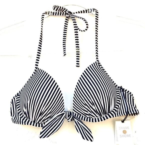 Women’s Bikini Striped Padded Swimsuit Top 34 B - Picture 7 of 10